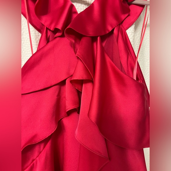 NWT Milly Lexi Satin Ruffle Dress - Sz. 4 - Picture 3 of 9